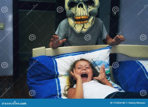 Frightened Child at Night in Bed. Stock Photo - Image of emotions, dream: 151854180