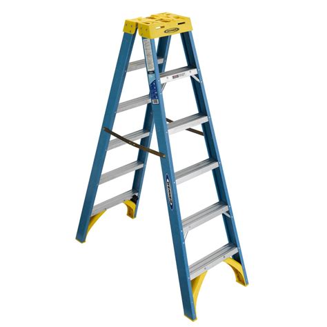 Shop Werner 6-ft Fiberglass Type 1 - 250 lbs. Twin Step Ladder at Lowes.com