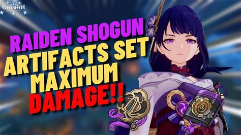 Best Artifacts Set for Raiden shogun | Maximum damage with this artifacts genshin impact - YouTube