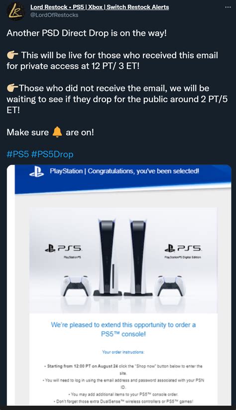 Aug 24th PlayStation Direct Restock : r/PS5restock