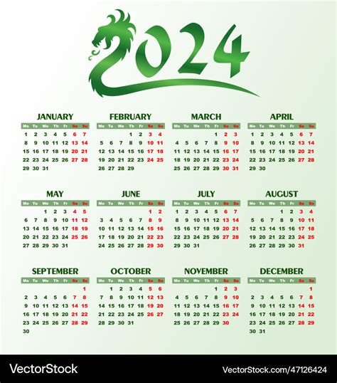 Dragon Calendar 2024 - Aurea Caressa