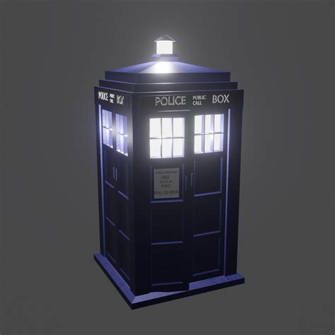 Made a Tardis Model in Blender. (then rendered it with glowing effects on windows n such) : r ...