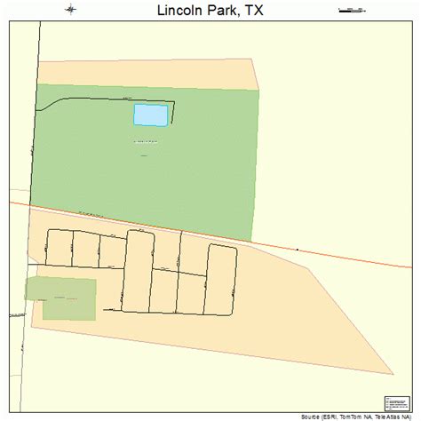 Lincoln Park Texas Street Map 4842808