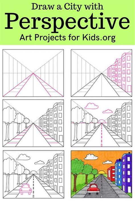 One Point Perspective Drawing Art Lesson (with a Template & Video ...