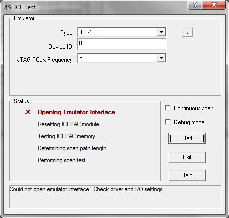 ICE-1000 Emulator - error opening emulator interface - Q&A - Hardware ...