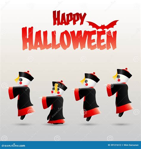 Happy Halloween with Chinese Zombie Stock Vector - Illustration of halloween, characters: 39121612