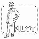 Pilot Airplane Job/Career/Occupations Coloring Book/Page By SCWorkspace sketch template