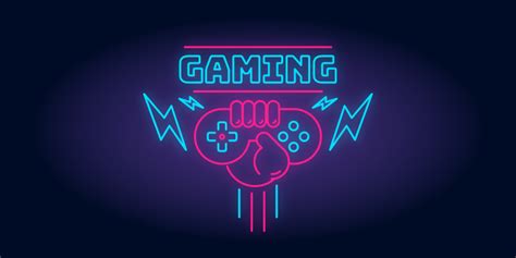 Gaming Logo With Neon Lights vinyl mouse pad - TenStickers