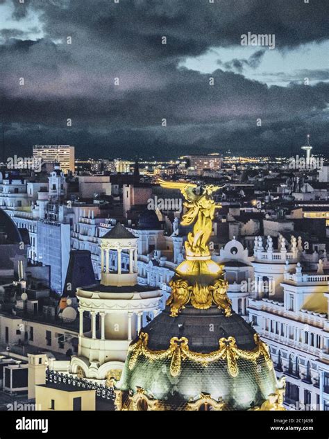 Aerial View Madrid Cityscape Stock Photo - Alamy