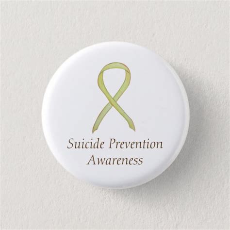 Suicide Prevention Yellow Awareness Ribbon Pins | Zazzle.com