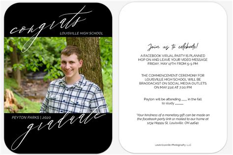 Grad Announcement Wording For Covid - Just go Inalong