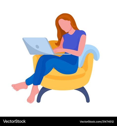 Person working from home cartoon character Vector Image