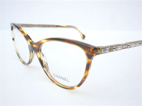 New Chanel Eyeglasses 3303 Brown Striped w/crystals c.1498 Authentic 55-17-140 | Unisex ...