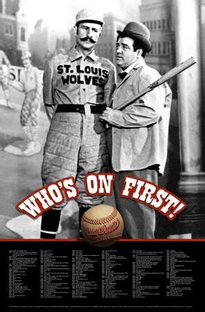 Who's On First Abbott and Costello Baseball Comedy Routine Poster- Allu | Abbott and costello ...