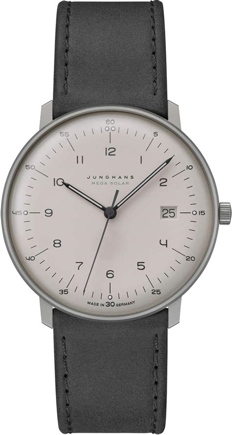 Amazon.com: Junghans Max Bill Mega Solar Wrist Watches | Titanium 059/2023.04: Watches