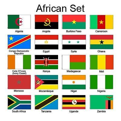 African Africa 2x3 Flag Set of 20 Country Countries Polyester Flags grommets | eBay