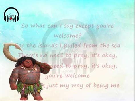 Dwayne Johnson - You're Welcome (From "Moana") with lyrics - YouTube