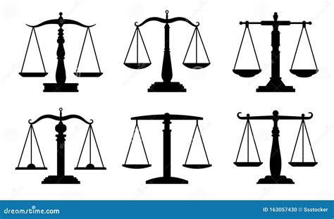 Trading or Law Scales Icons Stock Vector - Illustration of attorney ...