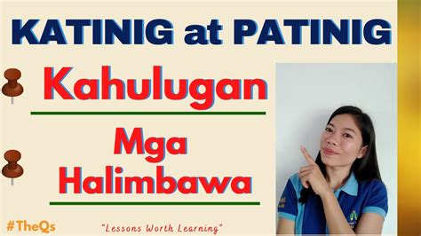 Pagkilala sa Mga PATINIG (Vowels) at KATINIG (consonants) |MGA HALIMBAWA |TheQsAcademy - YouTube