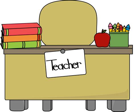 Teacher's Desk Clip Art - Teacher's Desk Vector Image | Teacher desk, Teacher clipart, Teacher ...