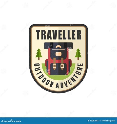 Traveller Outdoor Adventure Logo Design Stock Vector - Illustration of enjoy, decoration: 160875837