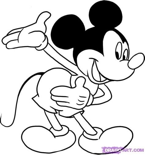 How to Draw Mickey Mouse, Step by Step, Disney Characters, Cartoons, Draw Cartoon Characte ...