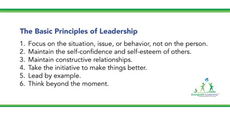 The Basic Principles of Leadership by Evergreen Leadership