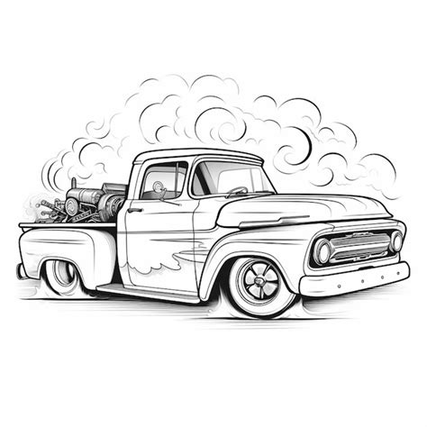 Premium AI Image | Coloring pages of old trucks old truck coloring pages generative ai