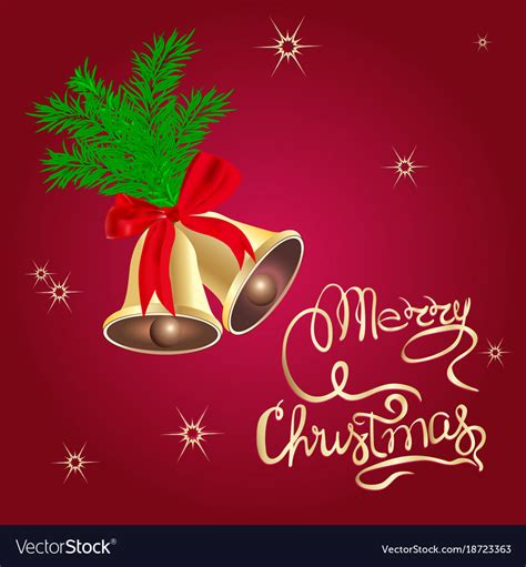 Christmas bells merry poster template Royalty Free Vector