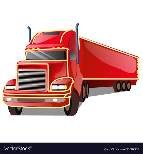 Cartoon red truck isolated on white background Vector Image