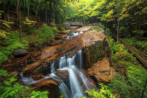 Flume Gorge Waterfall Plunge Photograph by Chris Whiton