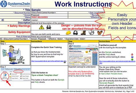 Manufacturing Assembly Instructions Template | TUTORE.ORG - Master of Documents