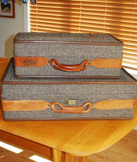 Hartmann Luggage Suitcase Set of 2 Vintage Tweed Luggage