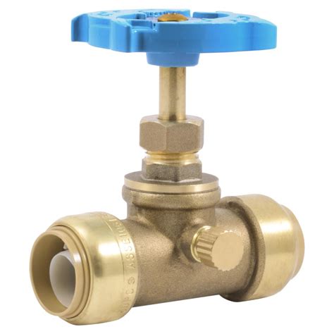 SharkBite 3/4 in. Brass Push-to-Connect Stop Valve with Drain-24635LF ...