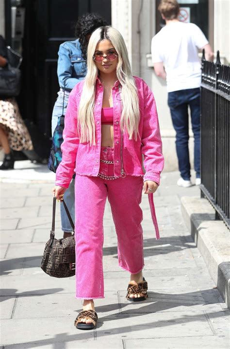 Mabel in Pink Outfit - Exits Kiss FM Studios in London-06 | GotCeleb