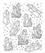 Crystal Cluster Coloring Pages sketch template