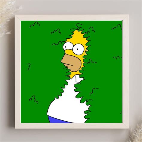 Homer Simpson in the Bushes Meme 8x8 Art Photo | Etsy