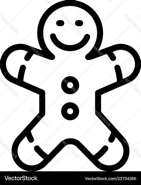 Gingerbread man icon outline style Royalty Free Vector Image