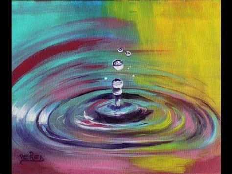 How to paint colorful water drops - Droplets Step by step realistic ...