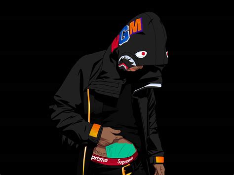 Download Hooded Man Gangster Cartoon Wallpaper | Wallpapers.com