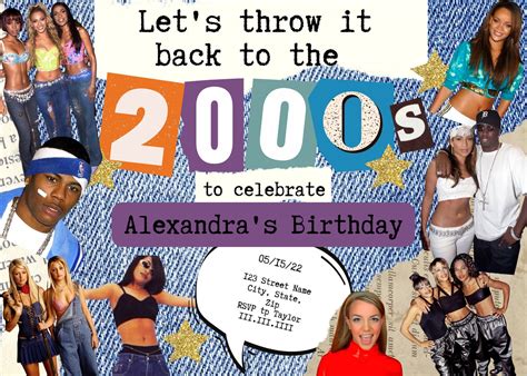 Digital 2000s Themed Party Invitation Y2K Party Editable Template Throwback Retro 2000's ...