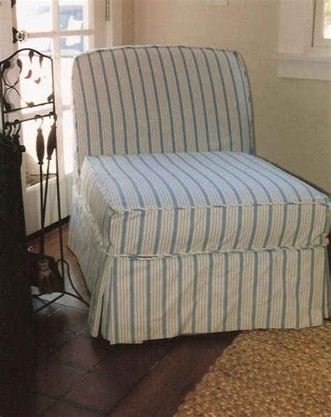 Slipper chair with striped slipcover Slipper Chair Slipcover, Slipcovers For Chairs, Sofas ...