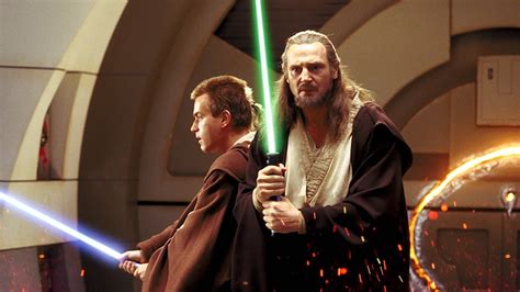 Blue Lightsaber, Lightsaber, Star Wars Episode I: The Phantom Menace, 1080P, Beard, Liam Neeson ...