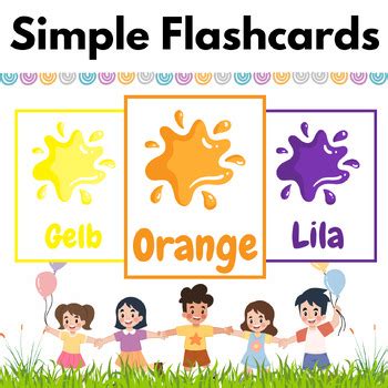 German Color Flash Cards | 11 Essential Colors Flashcards for Kids by Fun Area