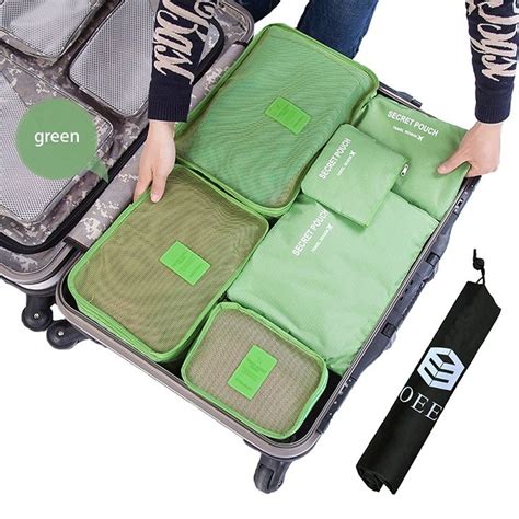 OEE 6 Set Travel Organizers Packing Cubes Luggage Organizers Compression Pouches With Laundry ...