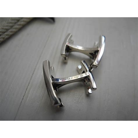 HERMES CUFFLINKS Parallèle AG925 SILVER cuffs apic Hermes bag ribbon