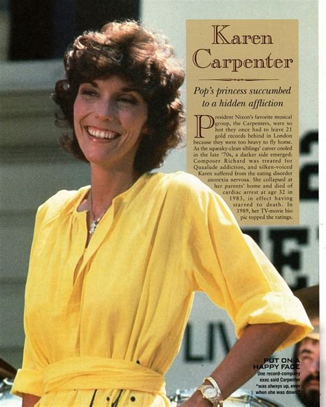 Karen Anne Carpenter (March 2, 1950 – February 4, 1983) Karen Carpenter Death, Richard Carpenter ...