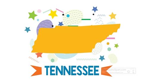 usa tennessee illustrated stylized map - Classroom Clip Art