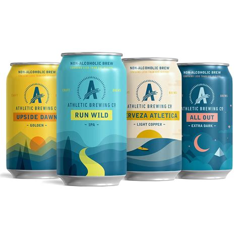 Amazon.com : Athletic Brewing Company Craft Non-Alcoholic Beer - 6-Pack of All Out, Upside Dawn ...