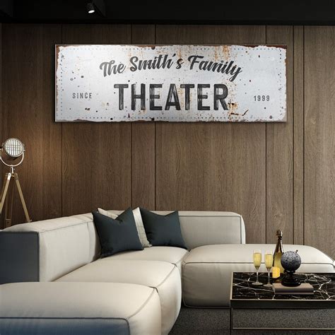 Movie Theater Decor Rustic Theater Sign Family Movie Night Home Theater Sign Cinema Sign Movie ...